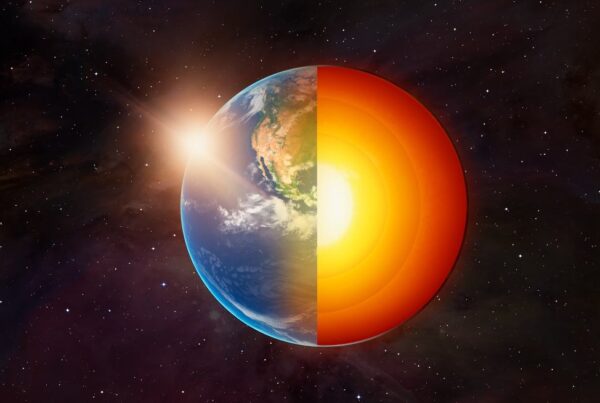 Representación del núcleo interno de la Tierra y su evolución.