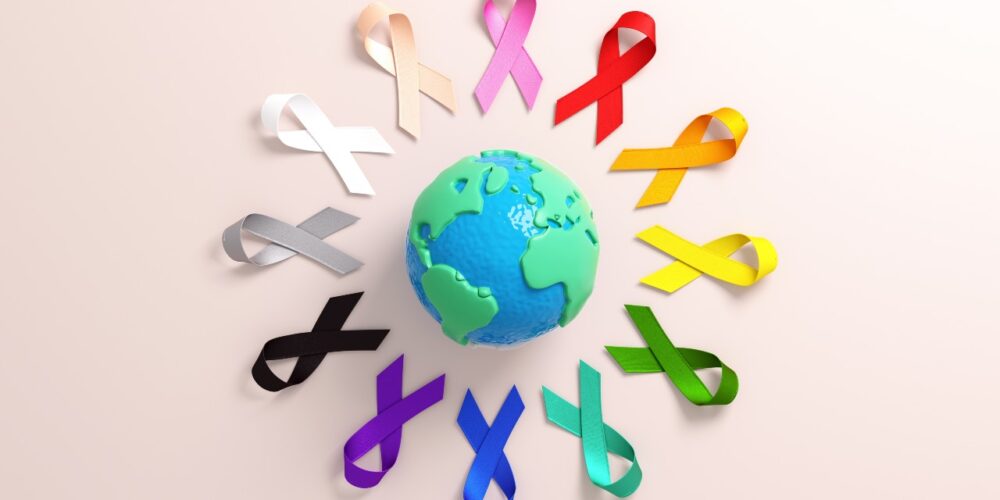 Representación médica de tipos de cáncer y opciones terapéuticas