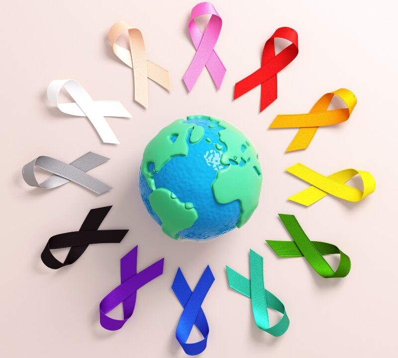 Representación médica de tipos de cáncer y opciones terapéuticas