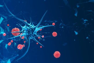 Ilustración médica que muestra conexión entre virus y cáncer