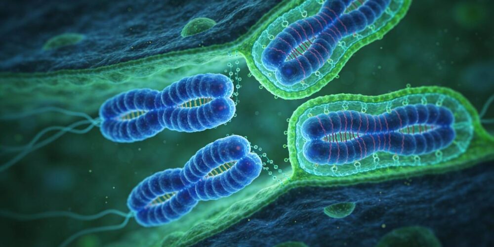 Representación de cromosomas humanos durante la división celular meiótica.