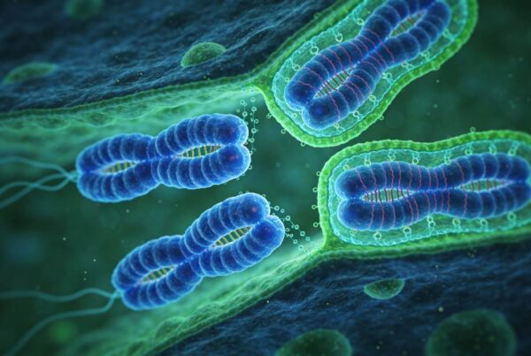 Representación de cromosomas humanos durante la división celular meiótica.