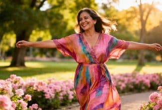 Mujer viviendo la menopausia en positivo y con salud.