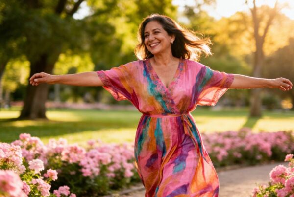 Mujer viviendo la menopausia en positivo y con salud.