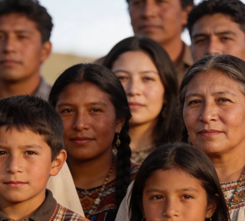 Comunidades indígenas de América representando diversidad genética
