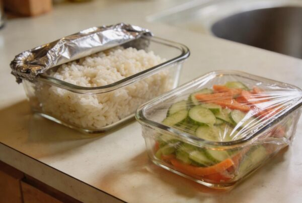 Papel de aluminio y film plástico utilizados correctamente en cocina