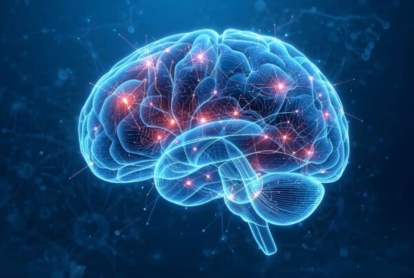 Imagen del cerebro humano con actividad neuronal