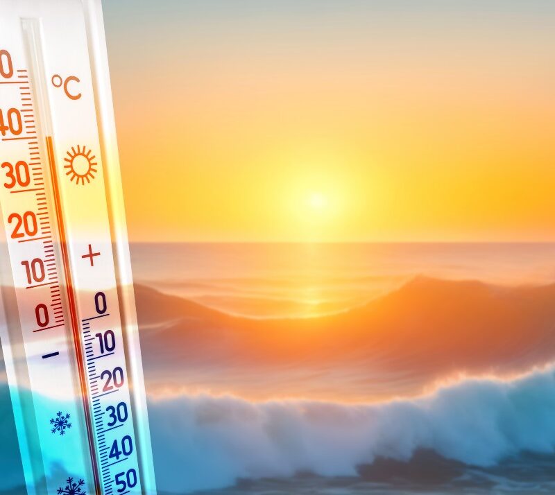 océano Pacífico con aguas cálidas durante fenómeno El Niño