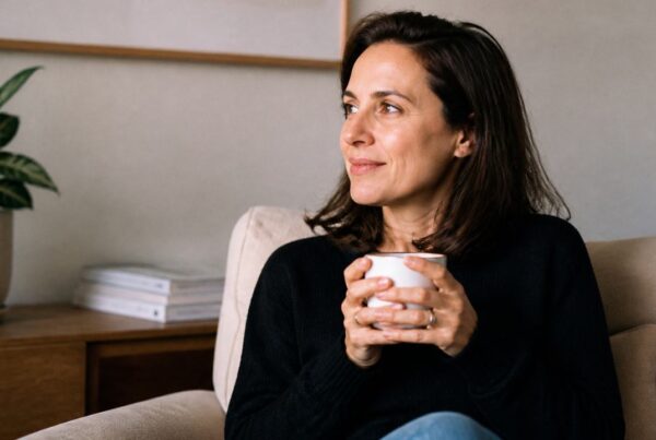 Mujer adulta reflexiva en un entorno tranquilo