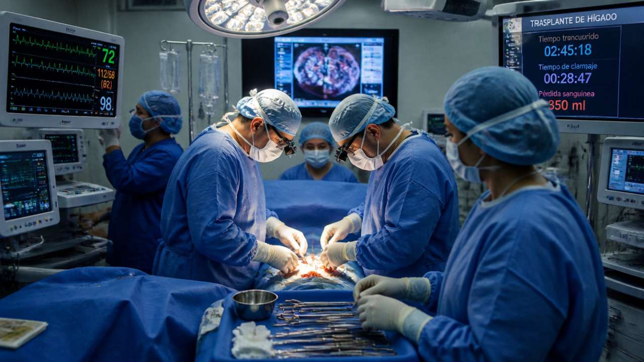 Equipo médico realizando un trasplante de órganos para salvar la vida de un paciente.